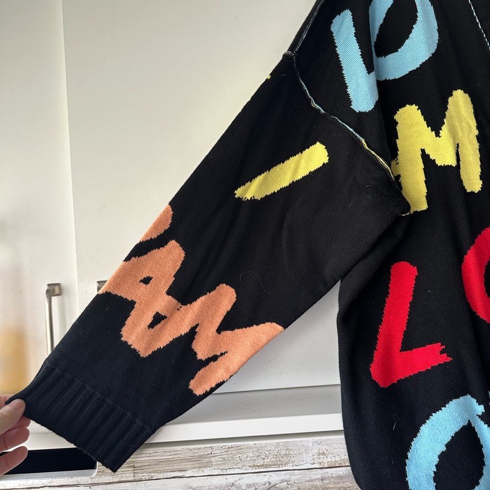 🎨 Peace Love World Cardigan 2X Colorful Graphic Oversized Pockets - Picture 2 of 11